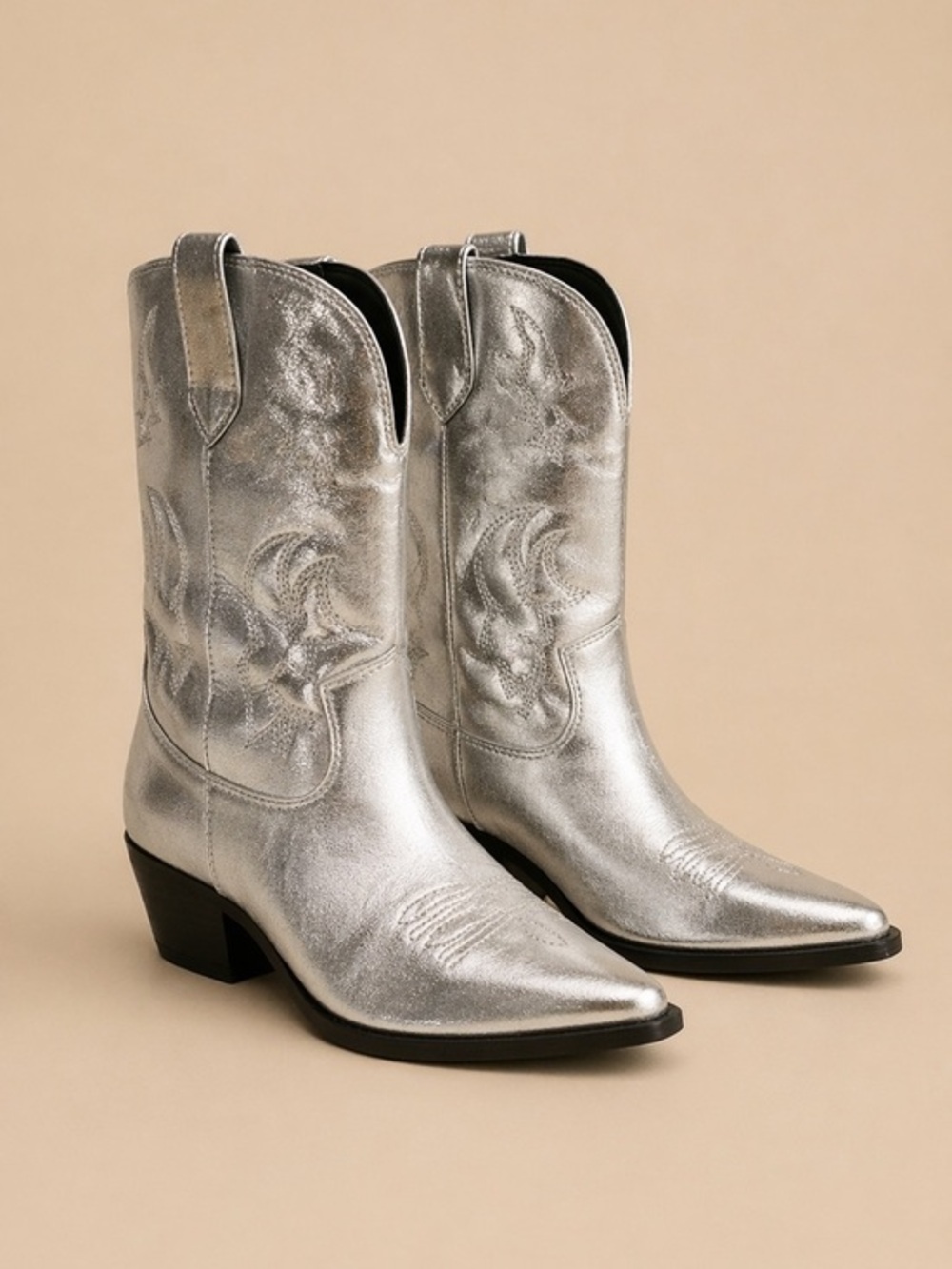 NEW Size 7 Silver Cowboy Boots